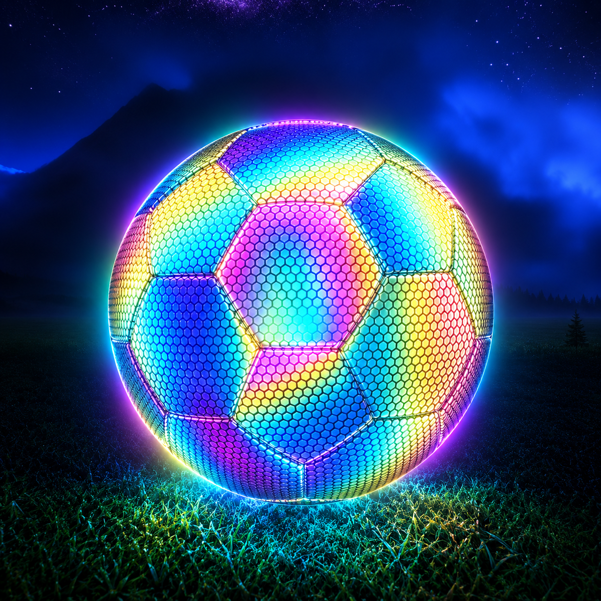GloKick metallic glow in the dark football